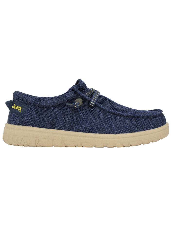 Spatarella Stringate Uomo Samoa Wallabee Knit In Tessuto Blu