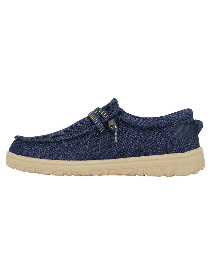 Spatarella Stringate Uomo Samoa Wallabee Knit In Tessuto Blu