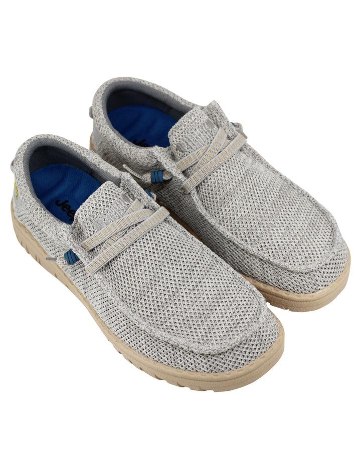 Spatarella Stringate Uomo Samoa Wallabee Knit In Tessuto Grigio