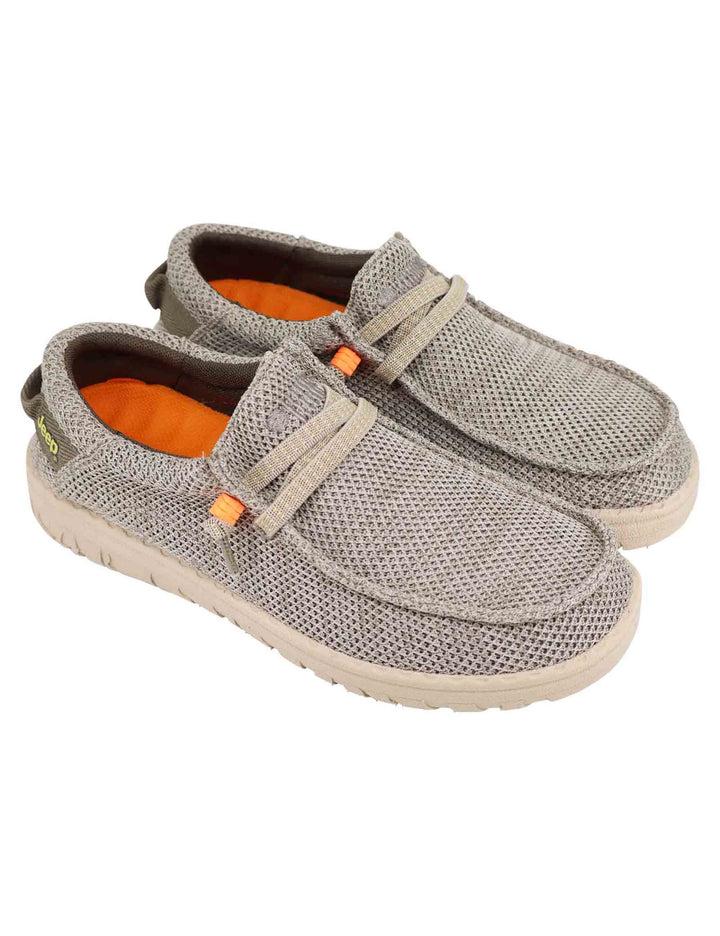 Spatarella Stringate Uomo Samoa Wallabee Knit In Tessuto Verde