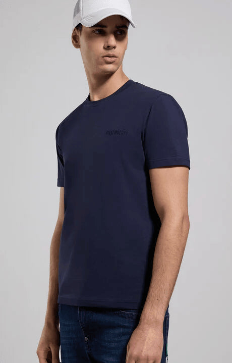 Spatarella T-shirt uomo girocollo in jersey blu bmt0202-7000