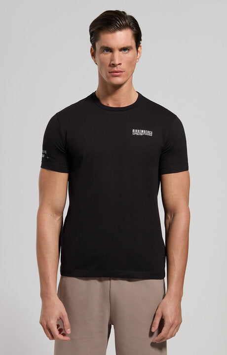 Spatarella T-shirt uomo girocollo in jersey nero bmt0162-8000