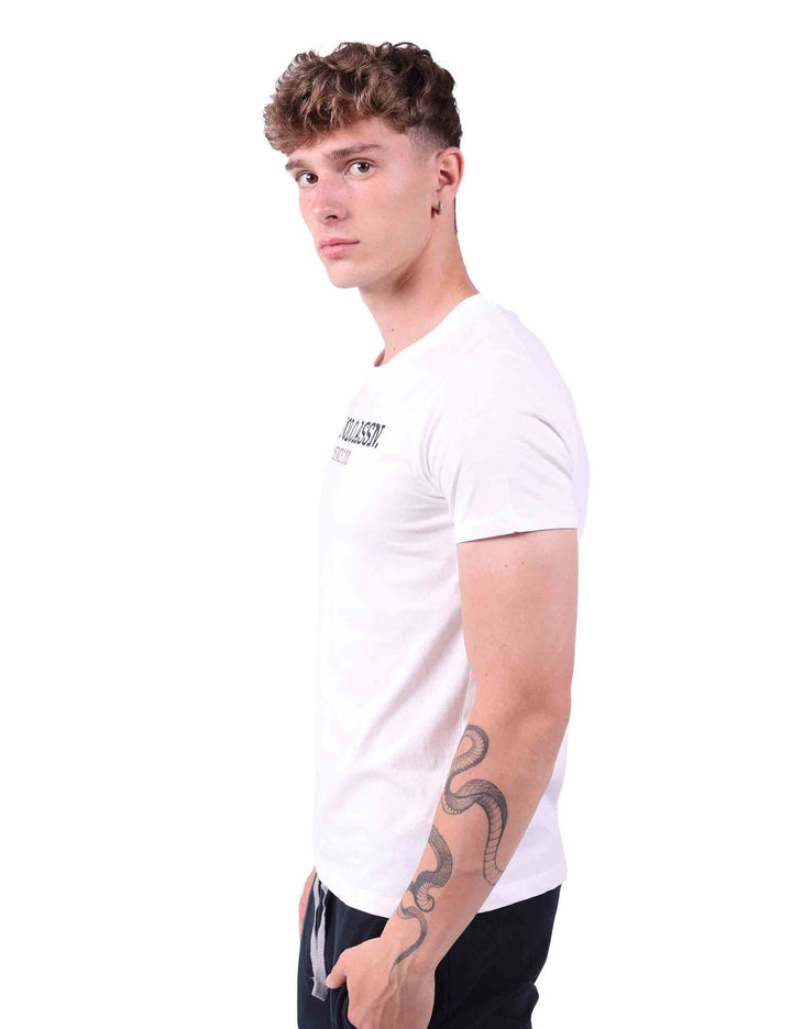 Spatarella T-Shirt Uomo In Cotone Bianco Con Stampa