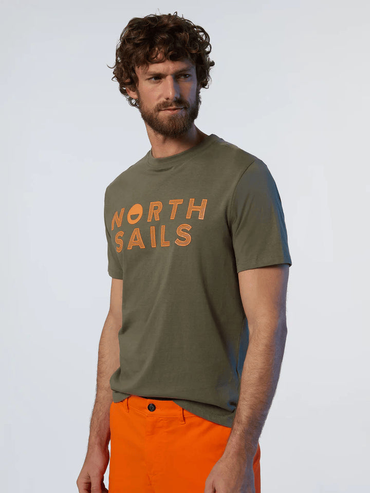 Spatarella T-shirt uomo in cotone verde 692973-0441