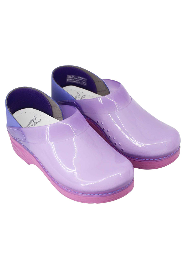 Spatarella Zoccoli Donna In Plexy Viola Con Pelle Lilla