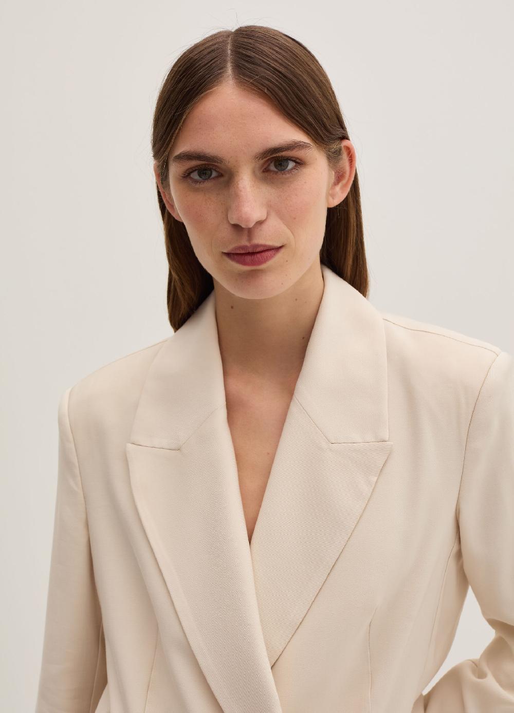 Stefanel Blazer Fluido Doppiopetto In Twill Tecnico