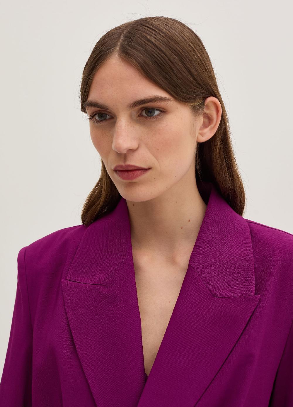 Stefanel Blazer Fluido Doppiopetto In Twill Tecnico