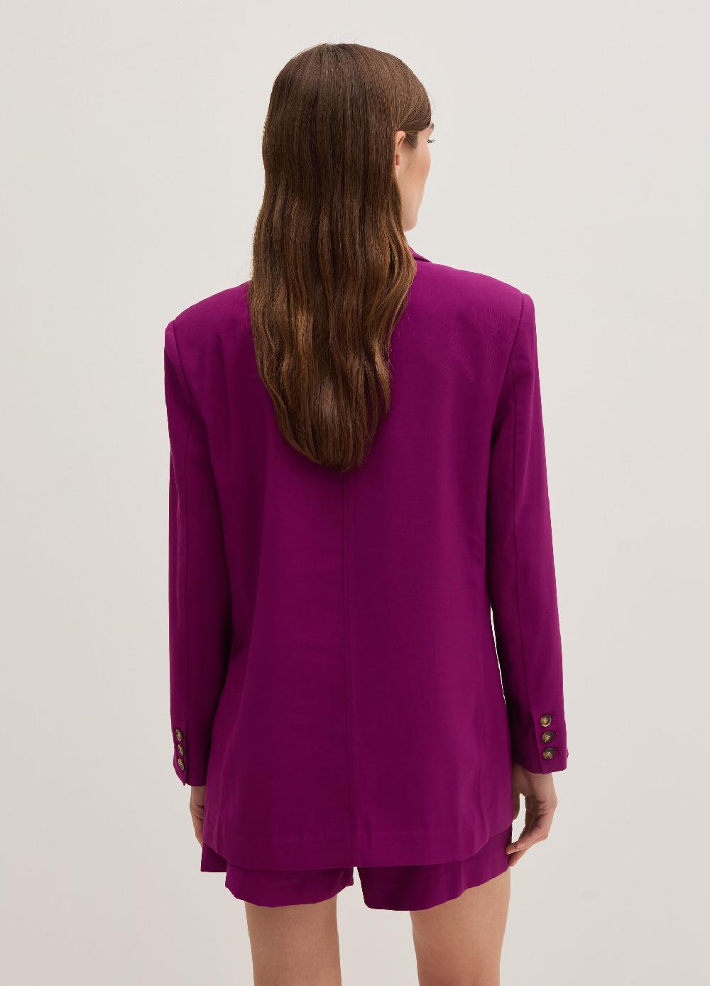 Stefanel Blazer Fluido Doppiopetto In Twill Tecnico