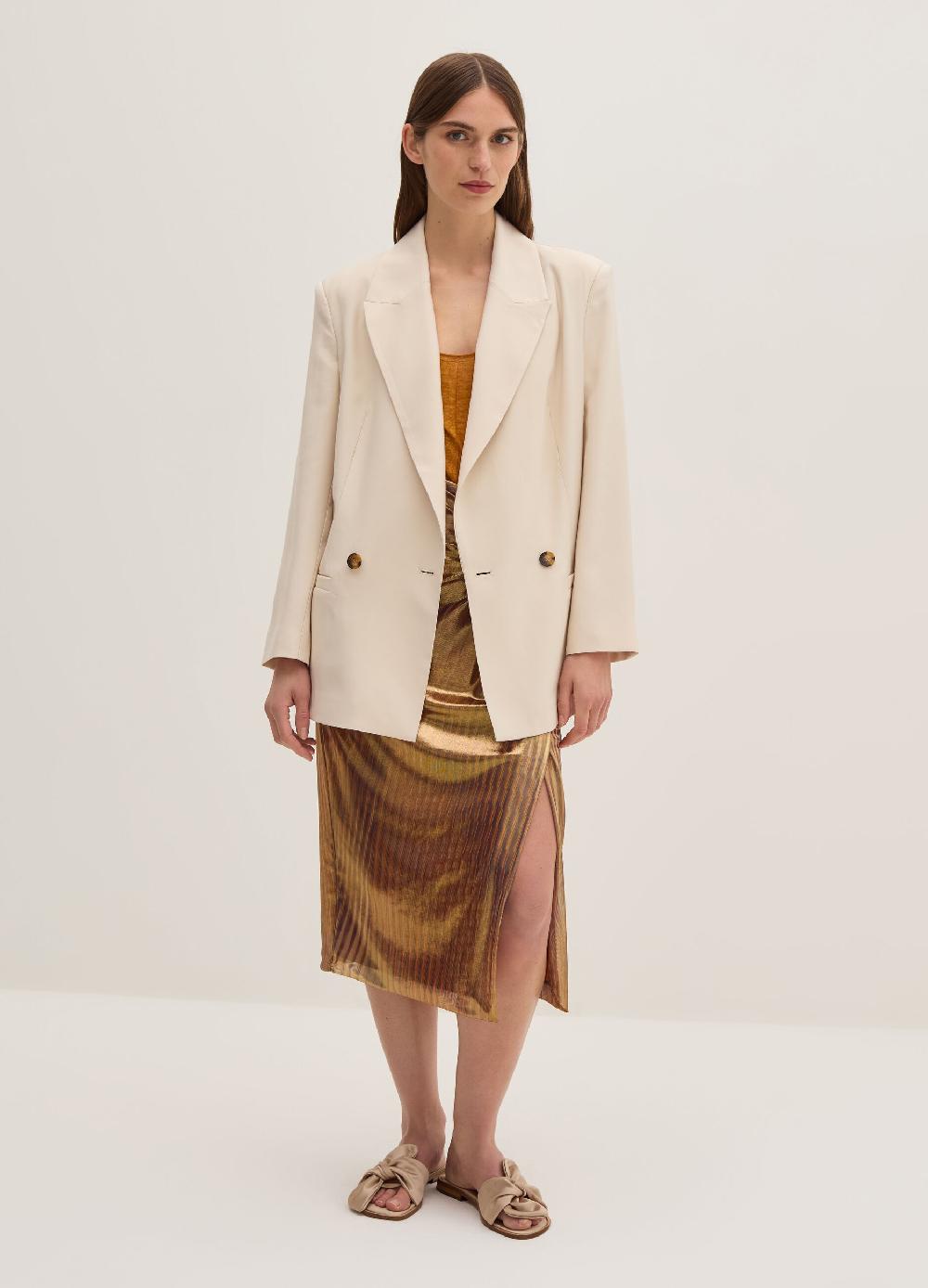 Stefanel Blazer fluido doppiopetto in twill tecnico