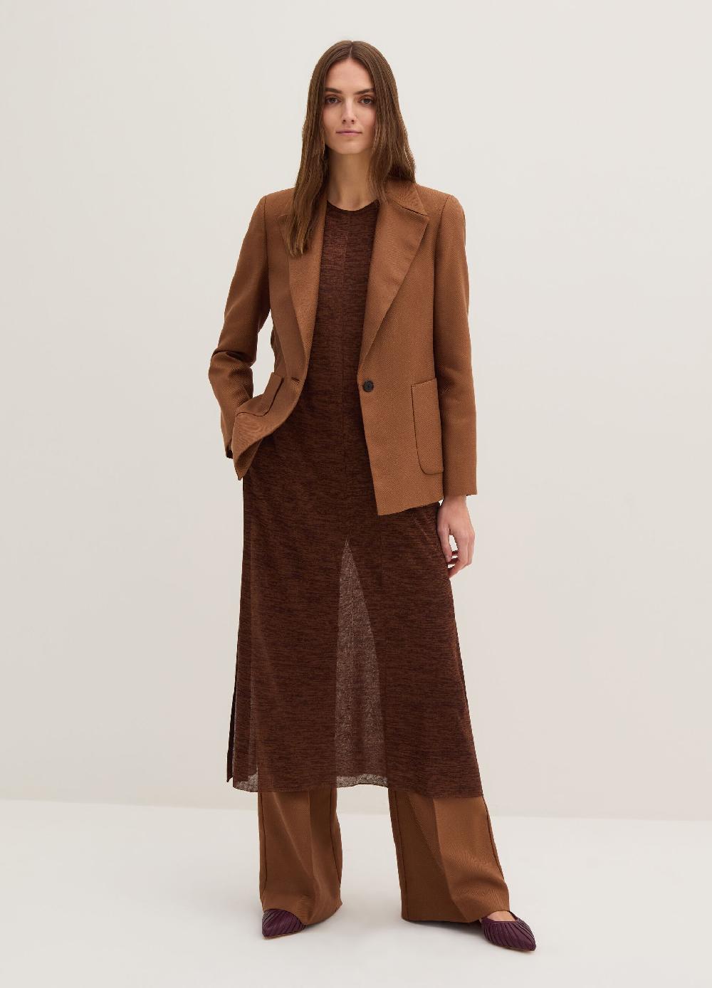 Stefanel Blazer Monopetto In Shiny Twill Con Tasche