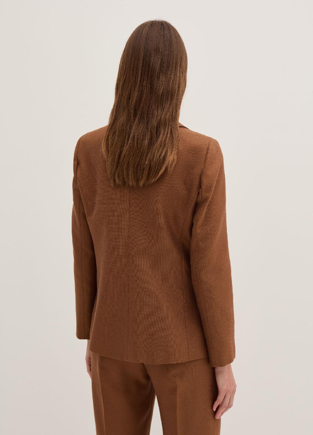 Stefanel Blazer Monopetto In Shiny Twill Con Tasche