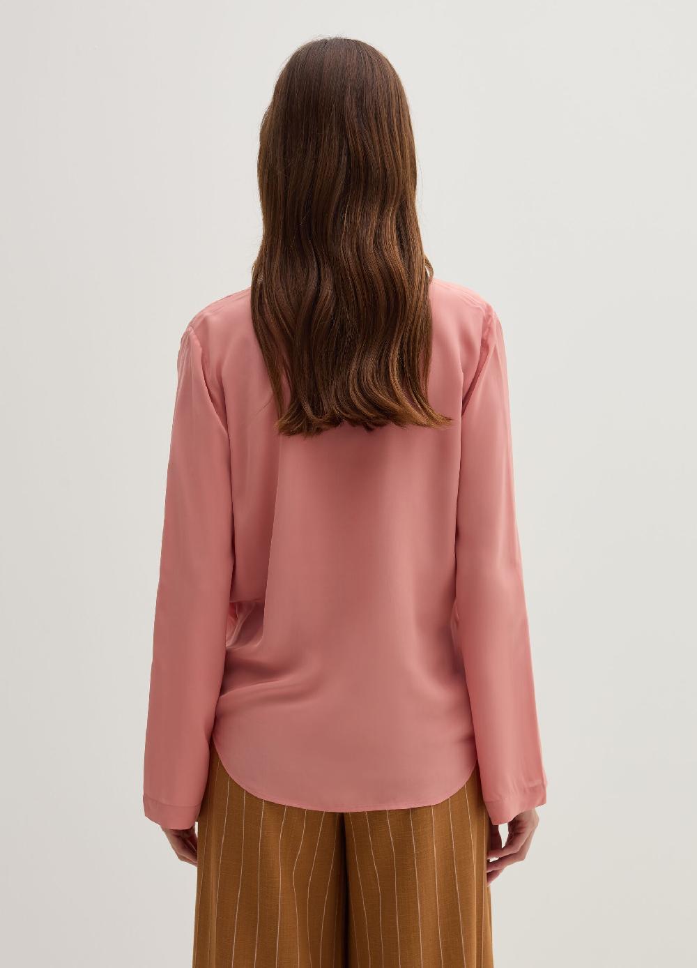 Stefanel Blusa In Crêpe De Chine Scollo Con Incrocio