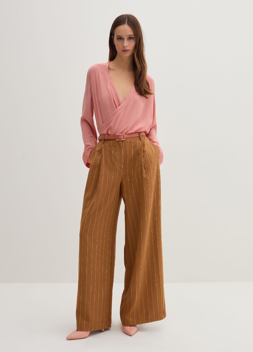 Stefanel Blusa in crêpe de chine scollo con incrocio