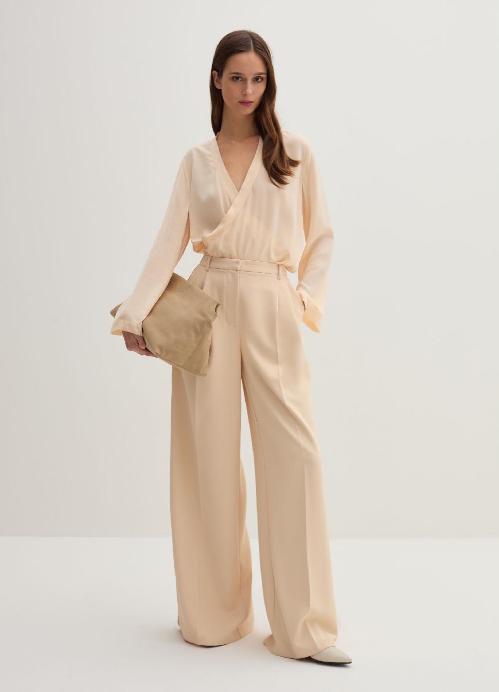 Stefanel Blusa in crêpe de chine scollo con incrocio