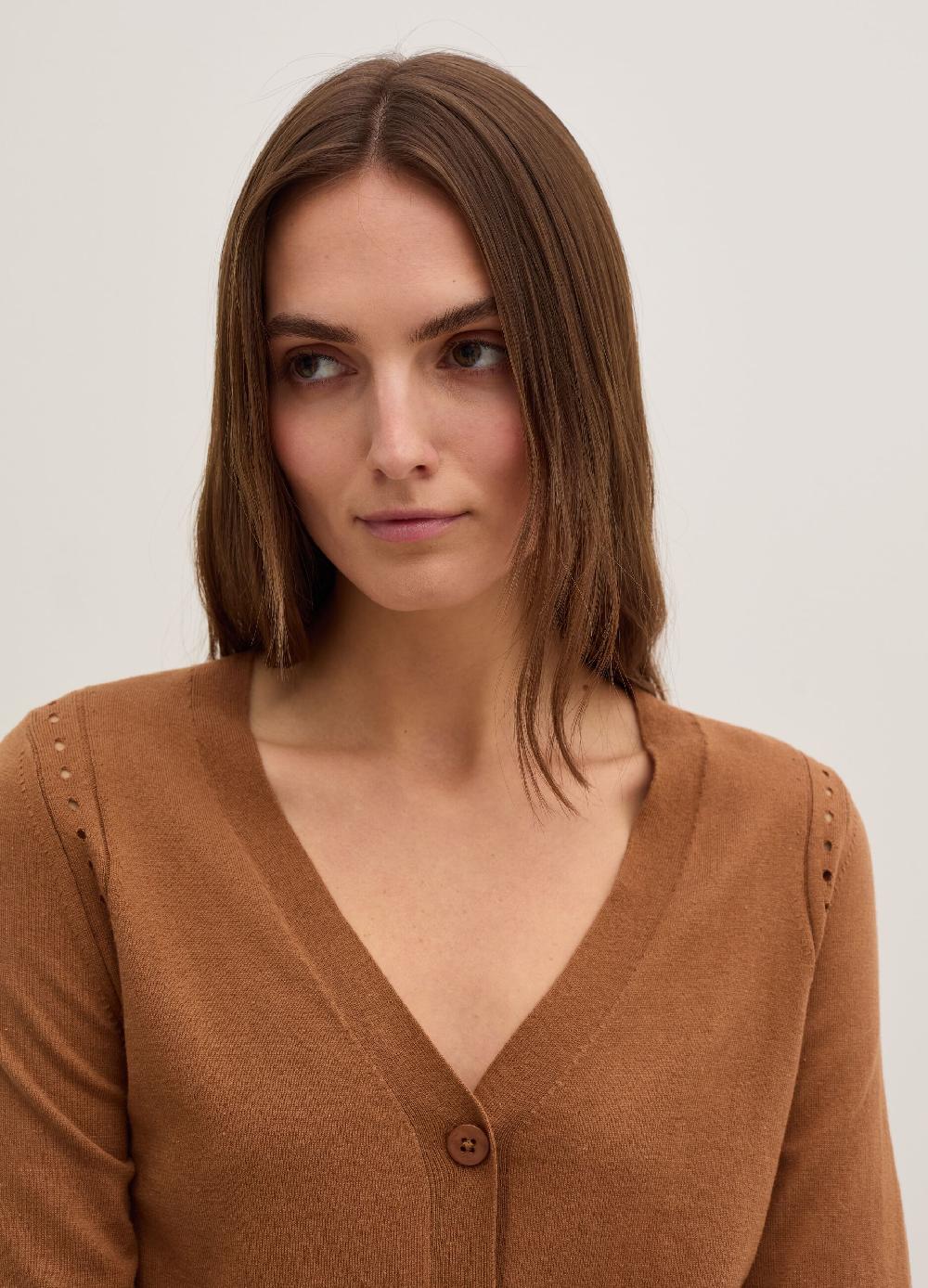 Stefanel Cardigan Con Dettagli Traforati Scollo A V