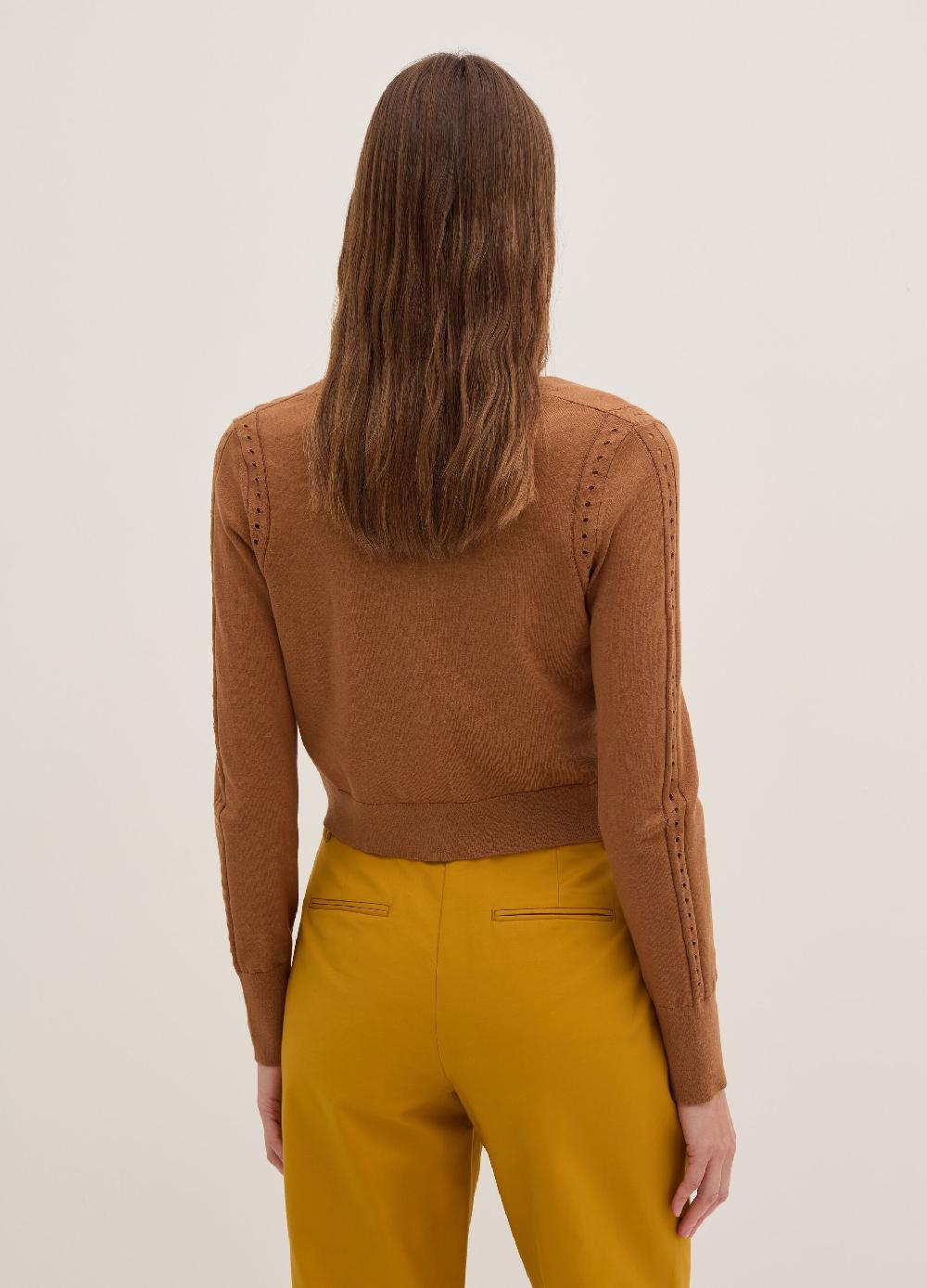 Stefanel Cardigan Con Dettagli Traforati Scollo A V