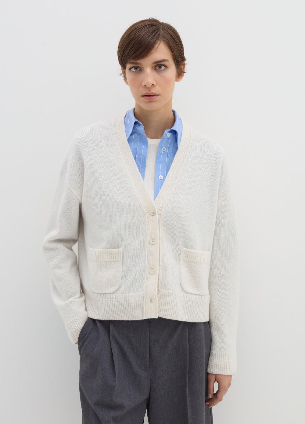 Stefanel Cardigan In Lana E Cashmere Con Scollo A V