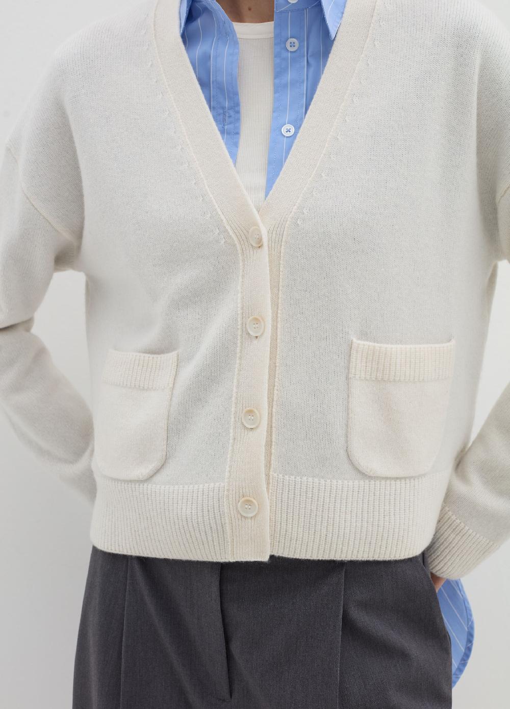 Stefanel Cardigan In Lana E Cashmere Con Scollo A V