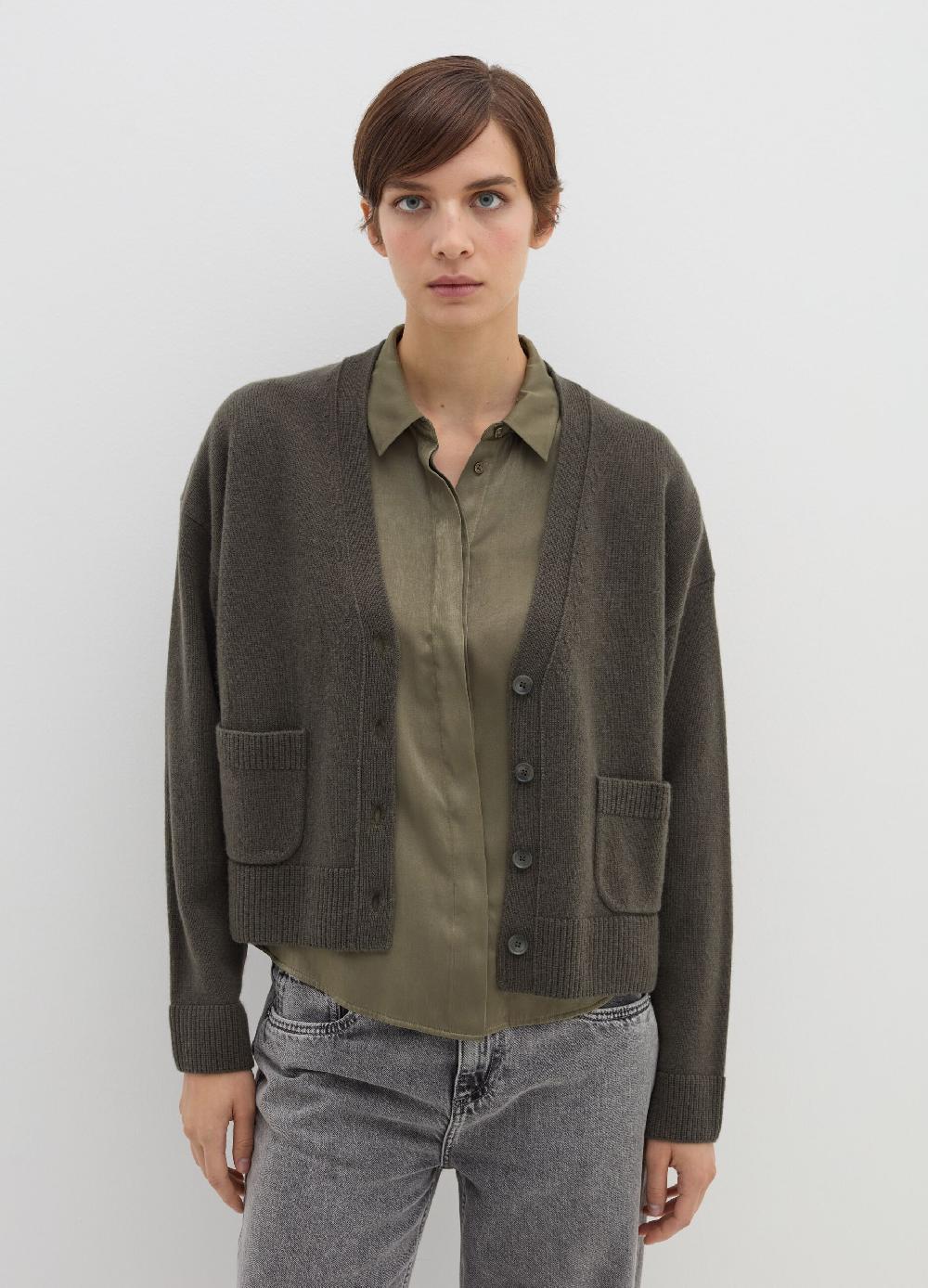 Stefanel Cardigan In Lana E Cashmere Con Scollo A V