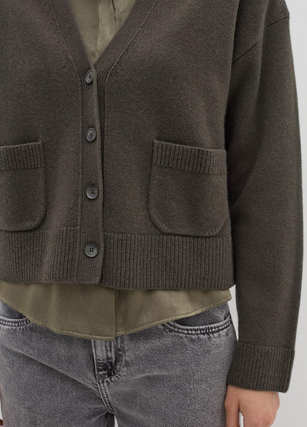 Stefanel Cardigan In Lana E Cashmere Con Scollo A V