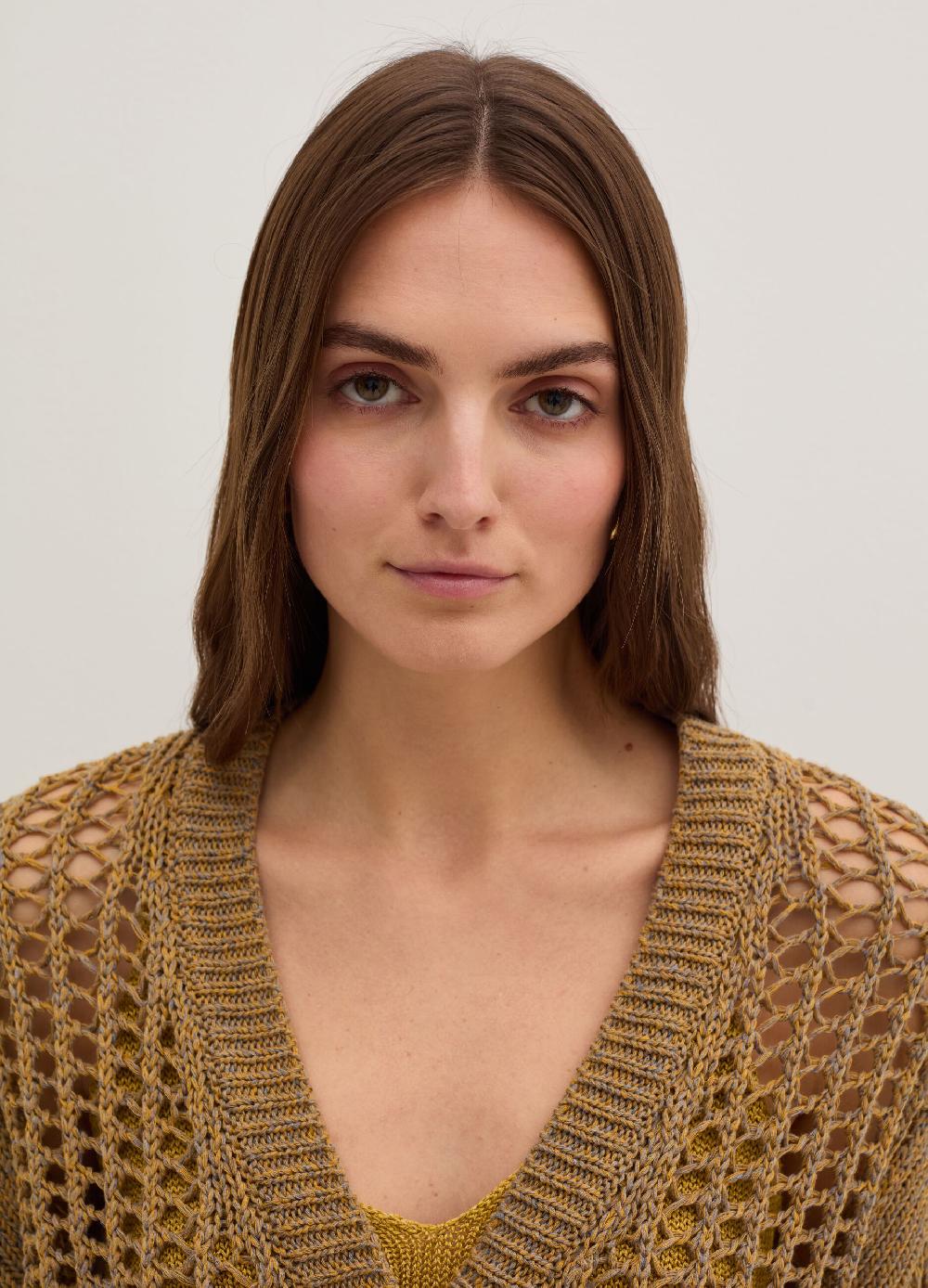 Stefanel Cardigan Over Trama Forata Effetto Mouline