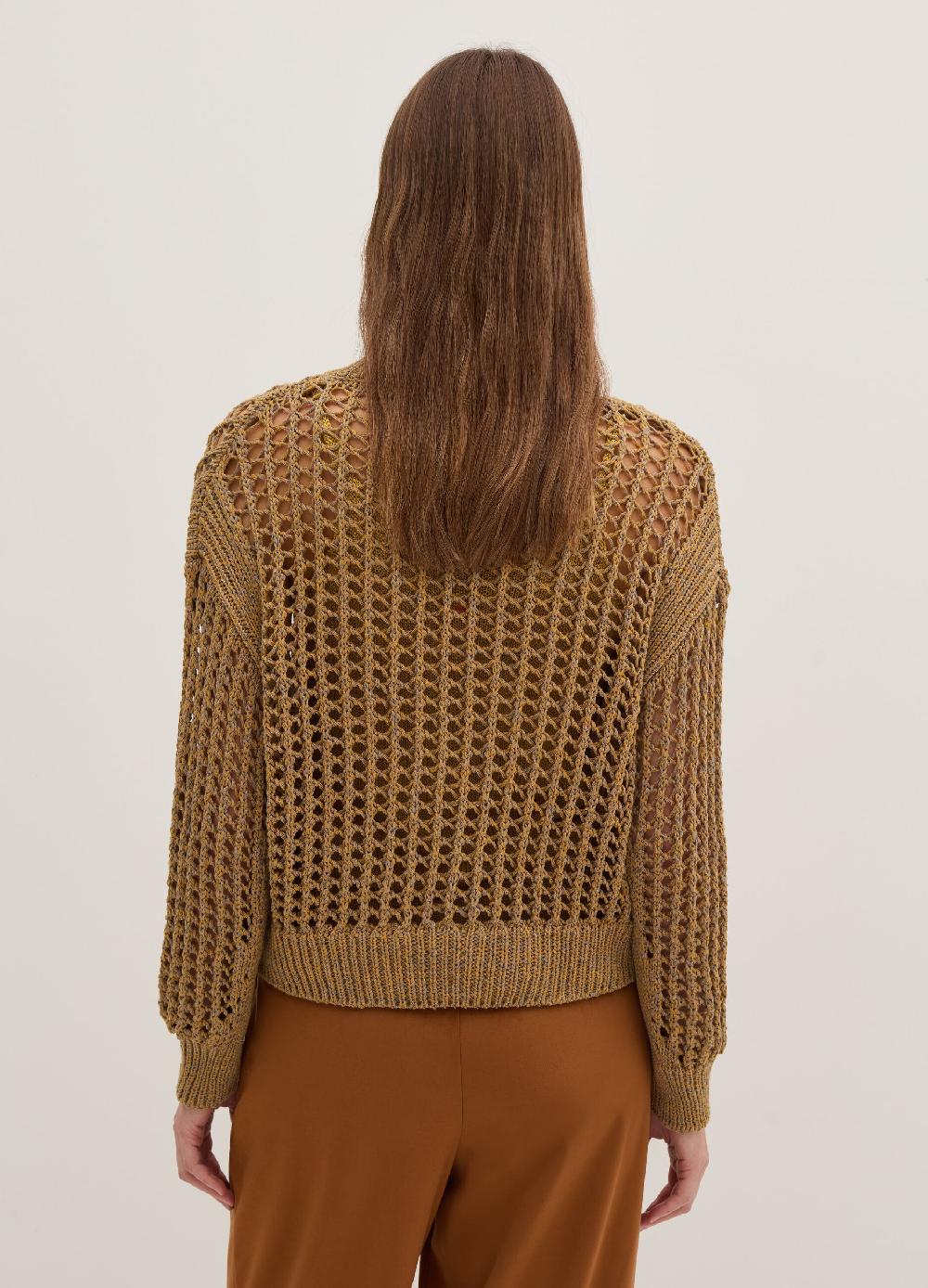 Stefanel Cardigan Over Trama Forata Effetto Mouline