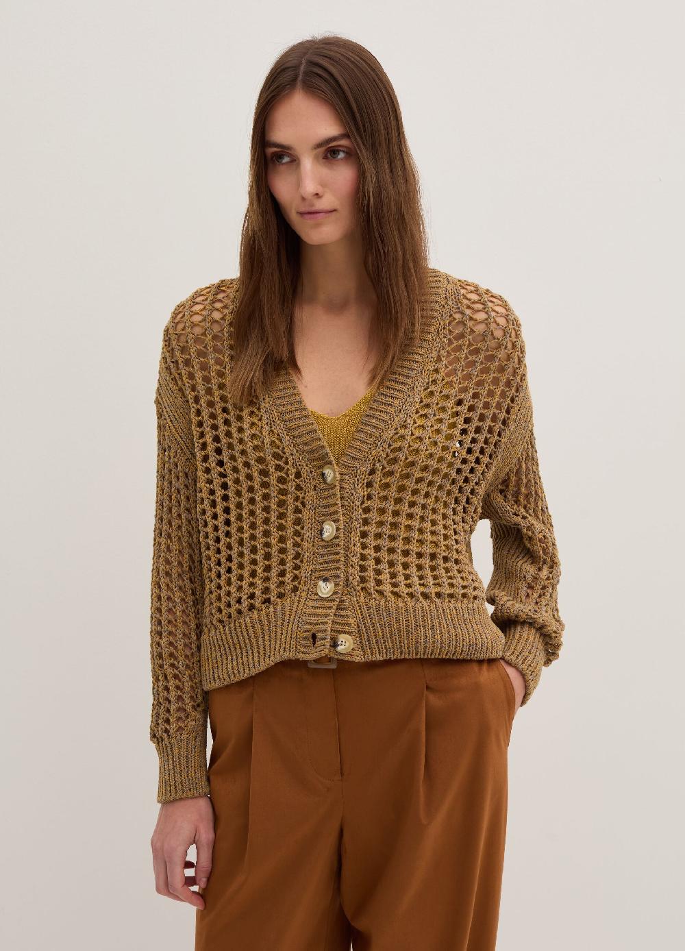 Stefanel Cardigan over trama forata effetto mouline