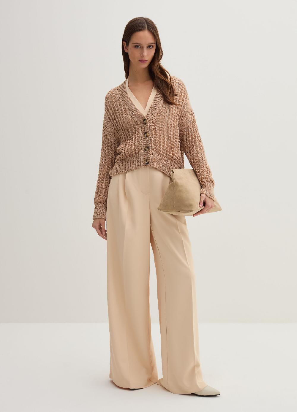 Stefanel Cardigan over trama forata effetto mouline