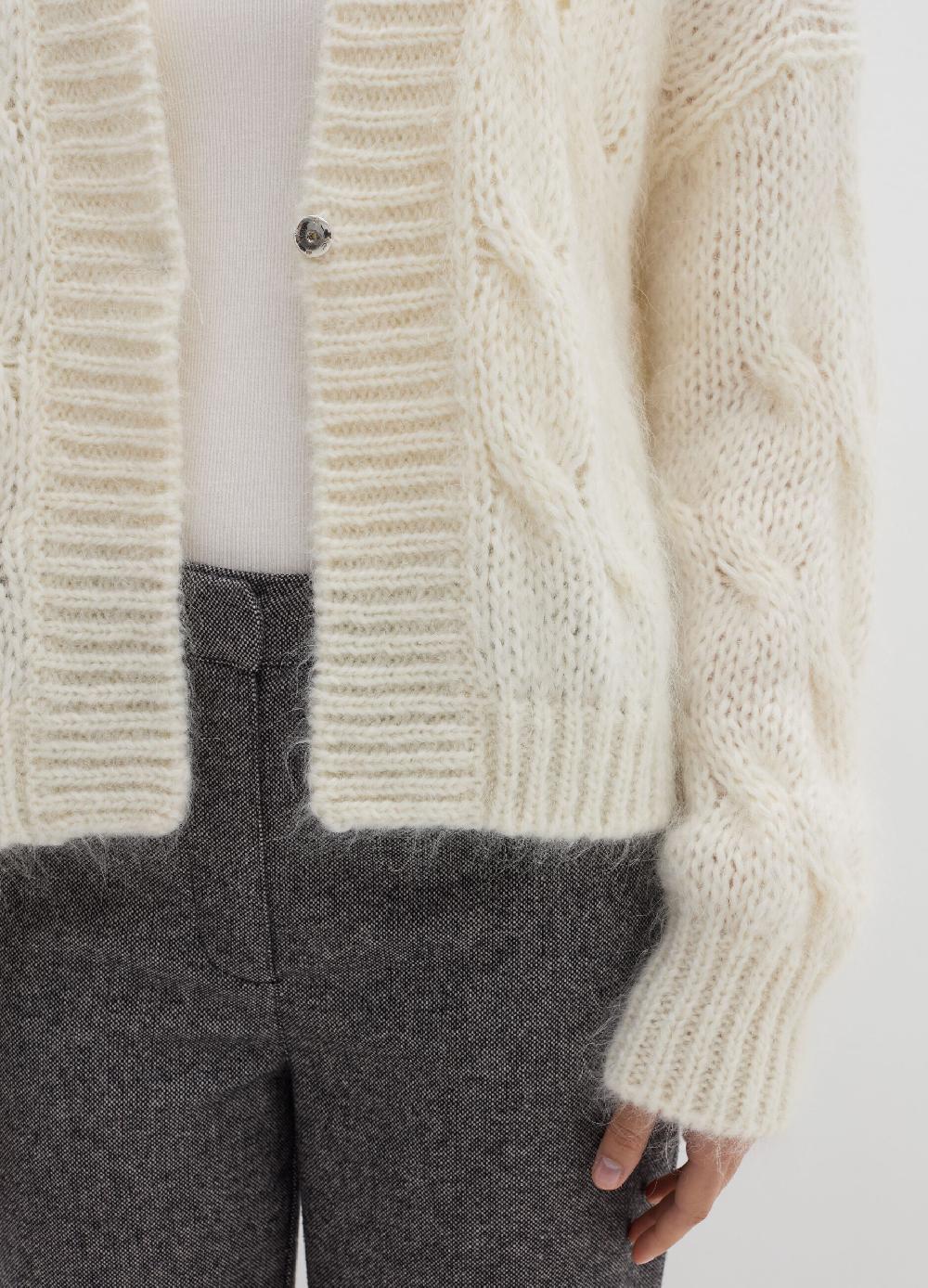 Stefanel Cardigan Oversize A Treccia Con Scollo A V