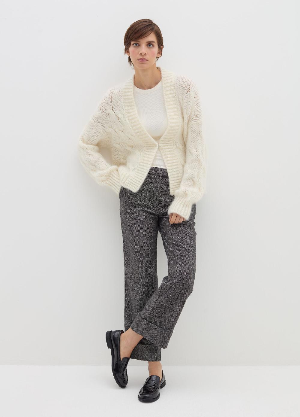 Stefanel Cardigan oversize a treccia con scollo a V