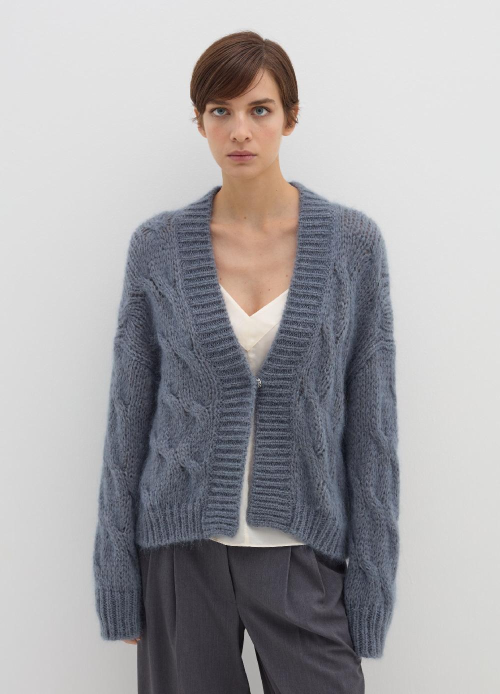 Stefanel Cardigan Oversize A Treccia Con Scollo A V