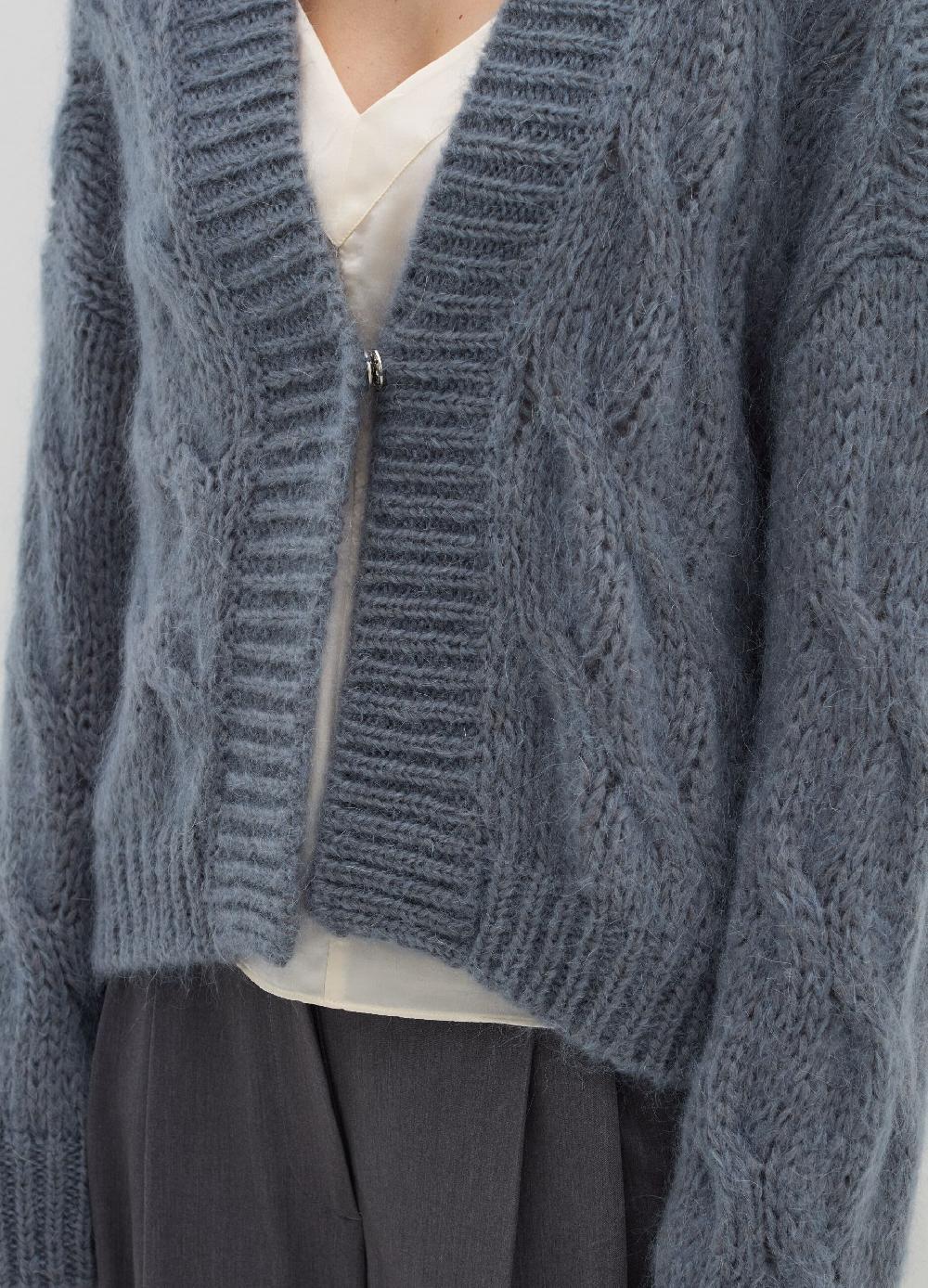 Stefanel Cardigan Oversize A Treccia Con Scollo A V