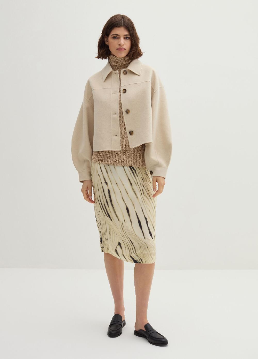 Stefanel Gonna a tubo in cupro e viscosa habotai stampata