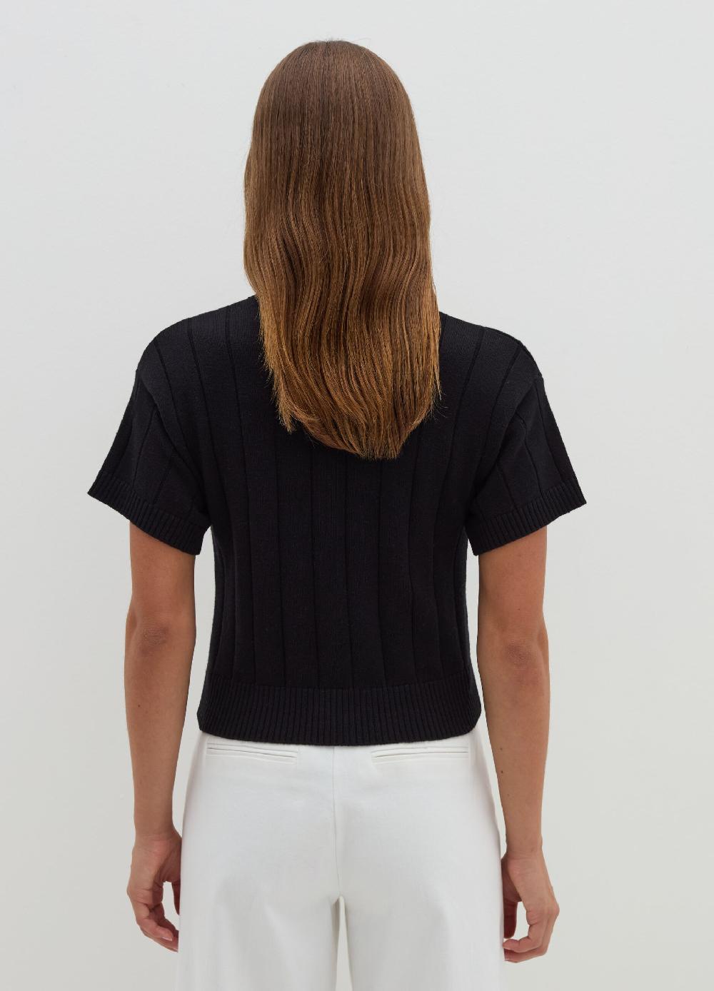 Stefanel Maglia A Maniche Corte In Lana Cotone E Cashmere