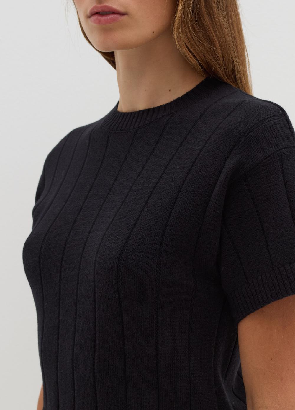 Stefanel Maglia A Maniche Corte In Lana Cotone E Cashmere