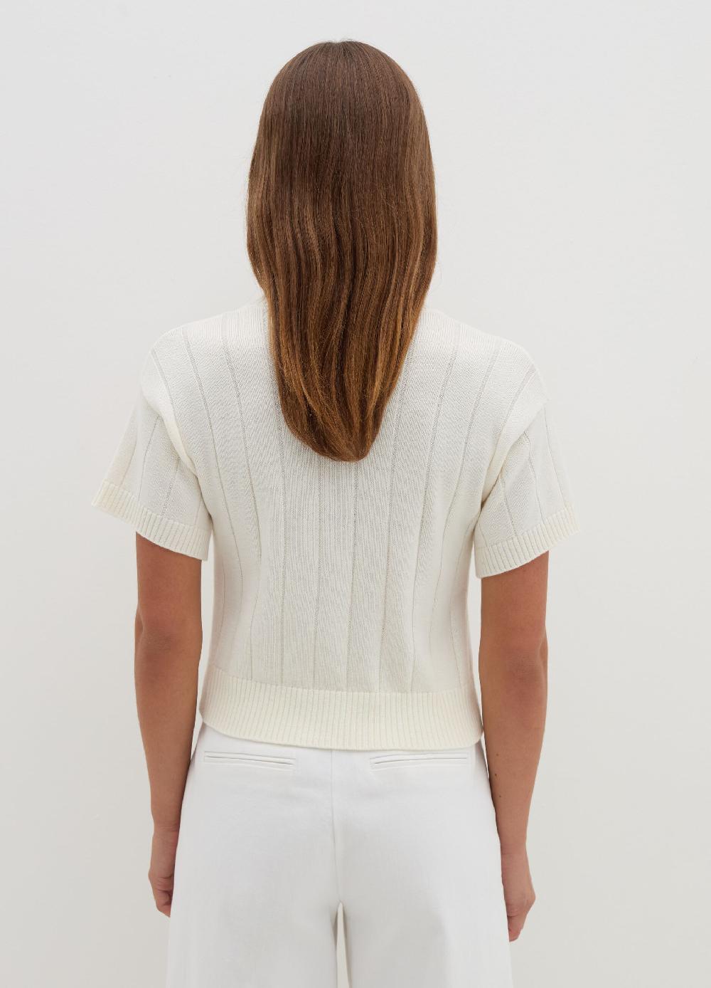 Stefanel Maglia A Maniche Corte In Lana Cotone E Cashmere