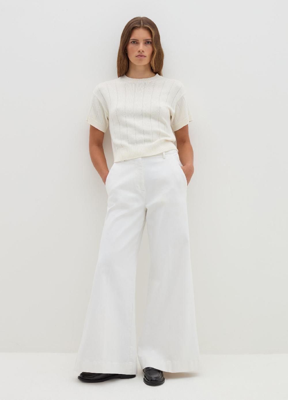 Stefanel Maglia a maniche corte in lana cotone e cashmere