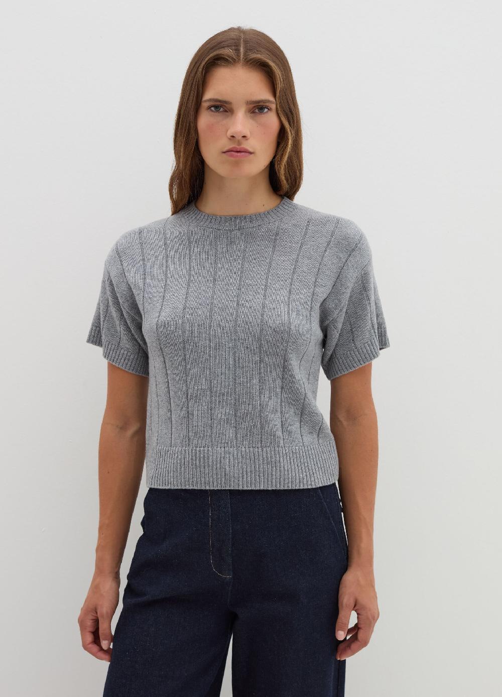 Stefanel Maglia A Maniche Corte In Lana Cotone E Cashmere