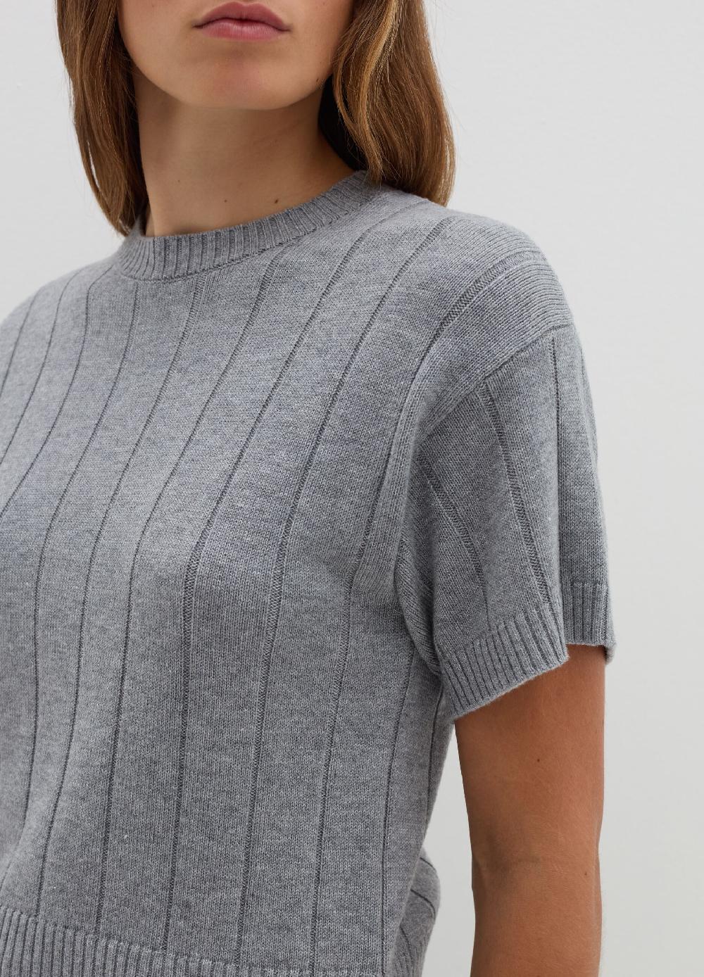 Stefanel Maglia A Maniche Corte In Lana Cotone E Cashmere