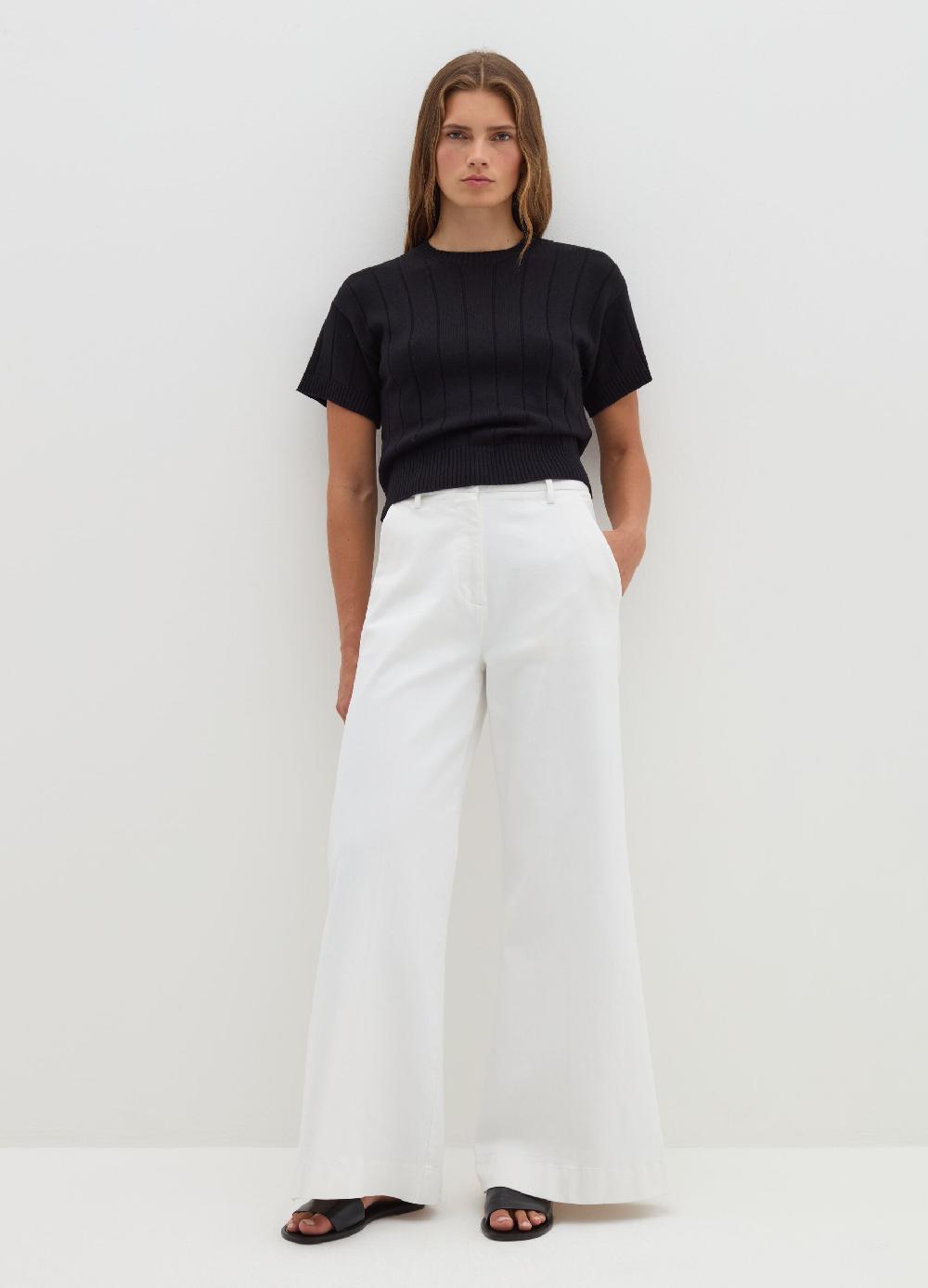 Stefanel Maglia a maniche corte in lana cotone e cashmere