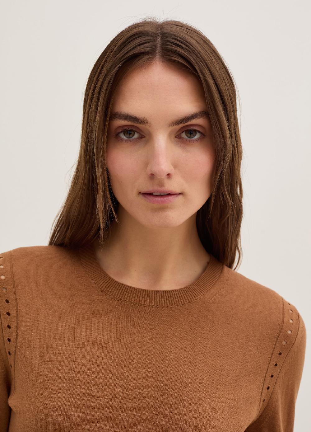 Stefanel Maglia Con Dettagli Traforati Scollo Rotondo