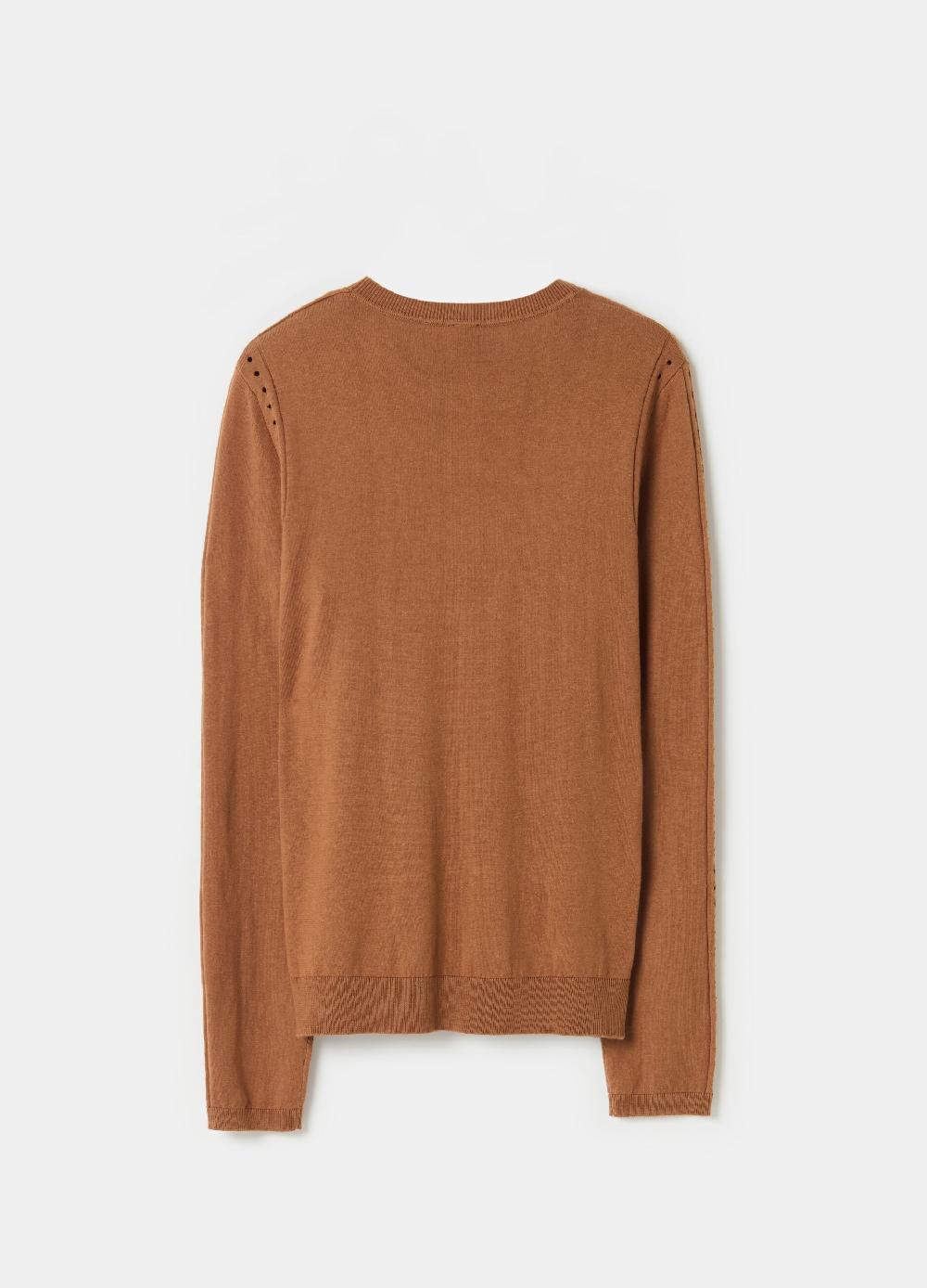 Stefanel Maglia Con Dettagli Traforati Scollo Rotondo