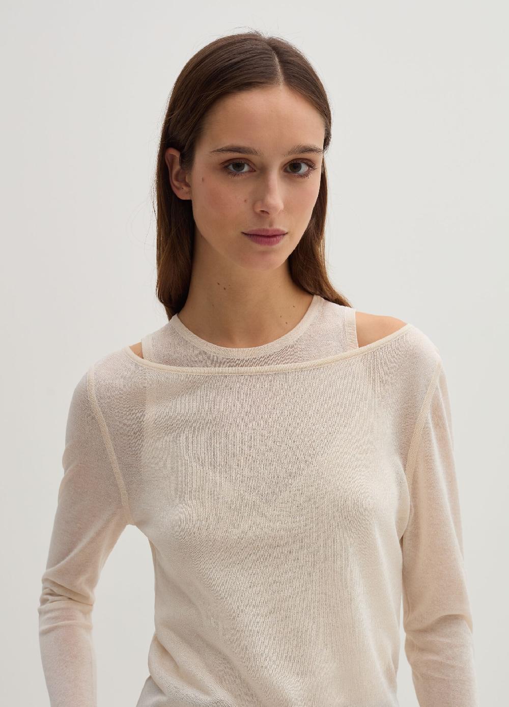 Stefanel Maglia Effetto Trasparenza A Maniche Lunghe