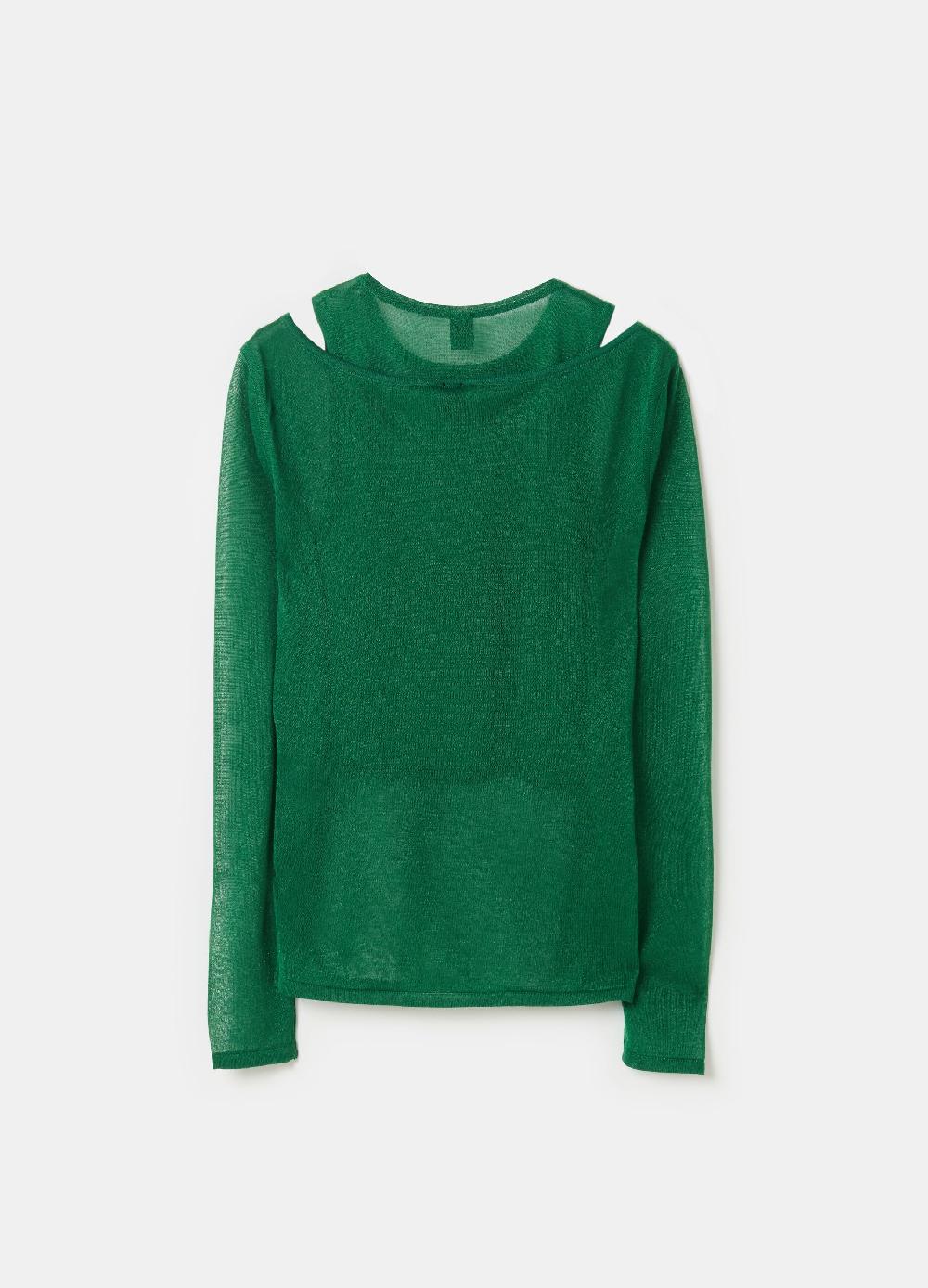 Stefanel Maglia Effetto Trasparenza A Maniche Lunghe