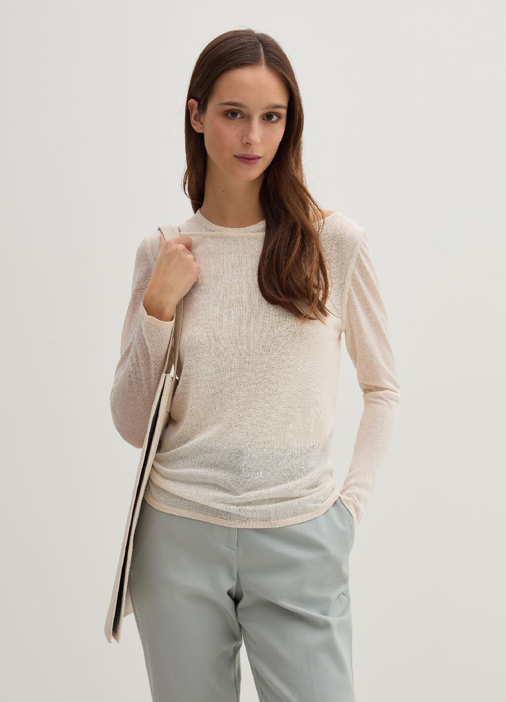 Stefanel Maglia effetto trasparenza a maniche lunghe