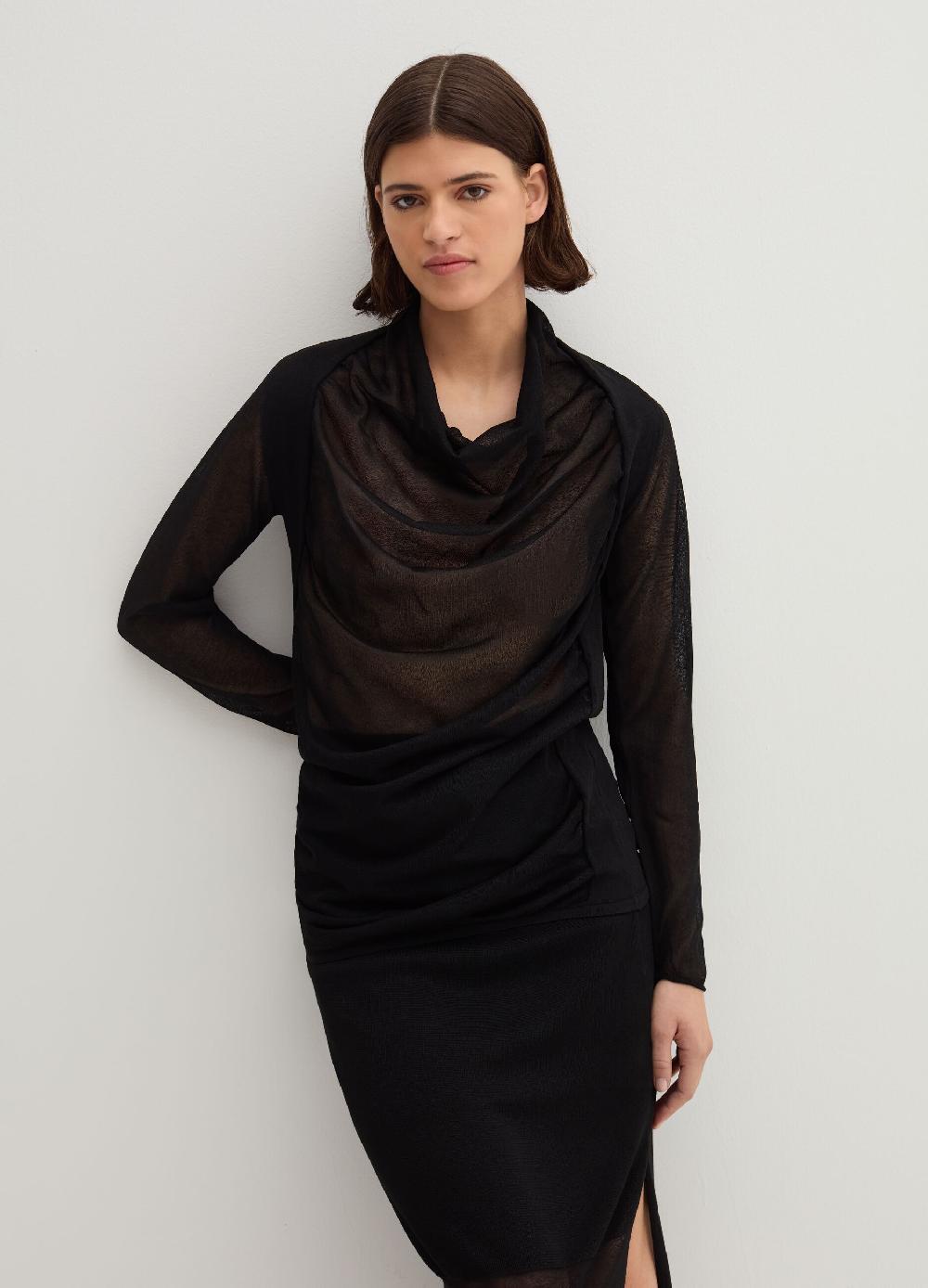 Stefanel Maglia effetto trasparenza con maniche raglan