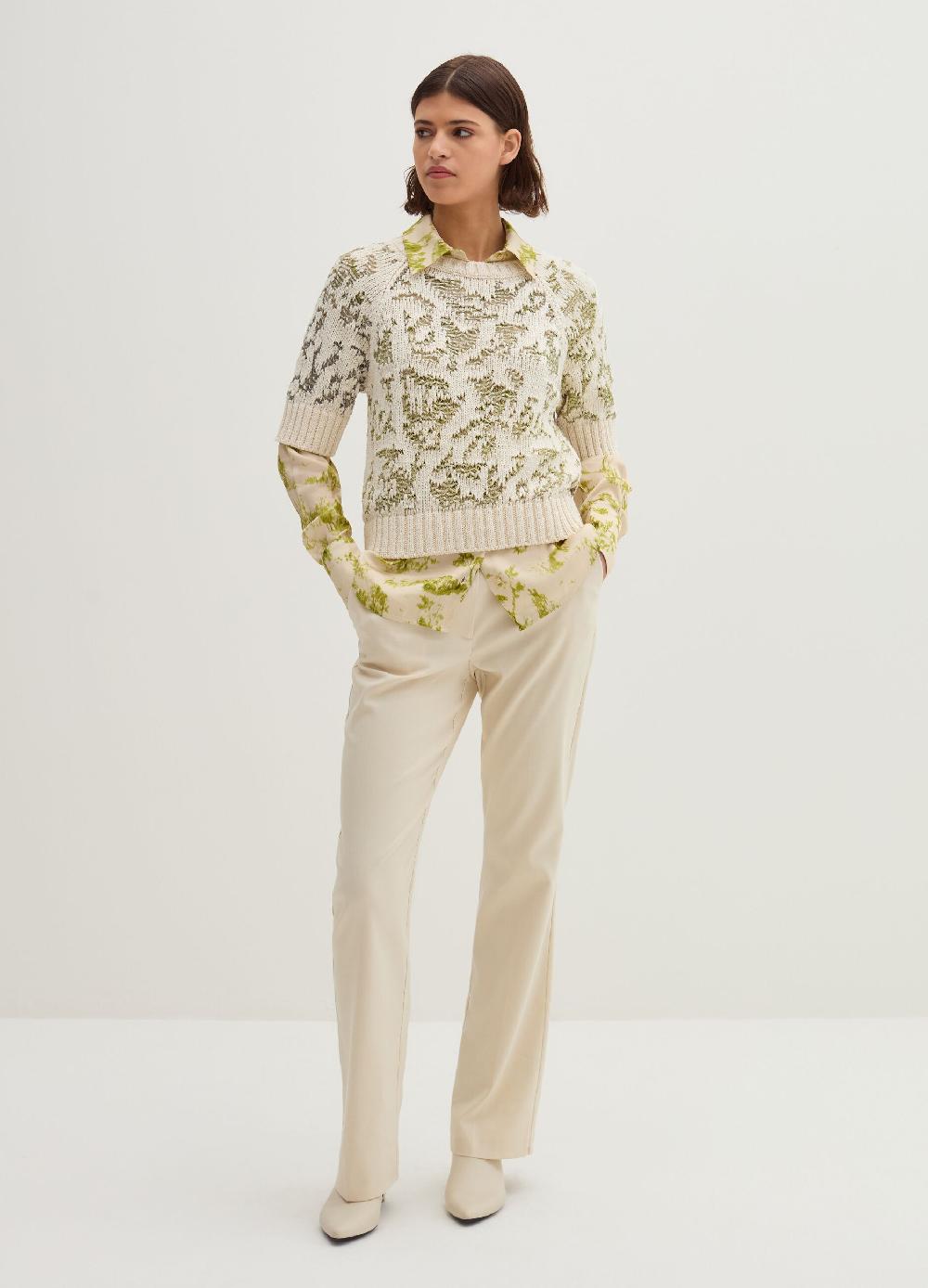 Stefanel Maglia traforata jacquard maniche al gomito