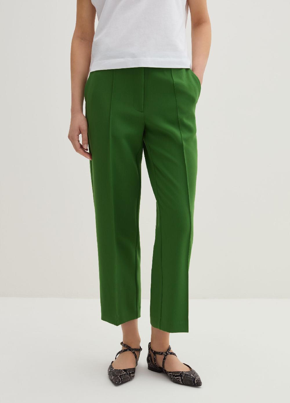 Stefanel Pantalone A Sigaretta Crop In Crêpe Doppia