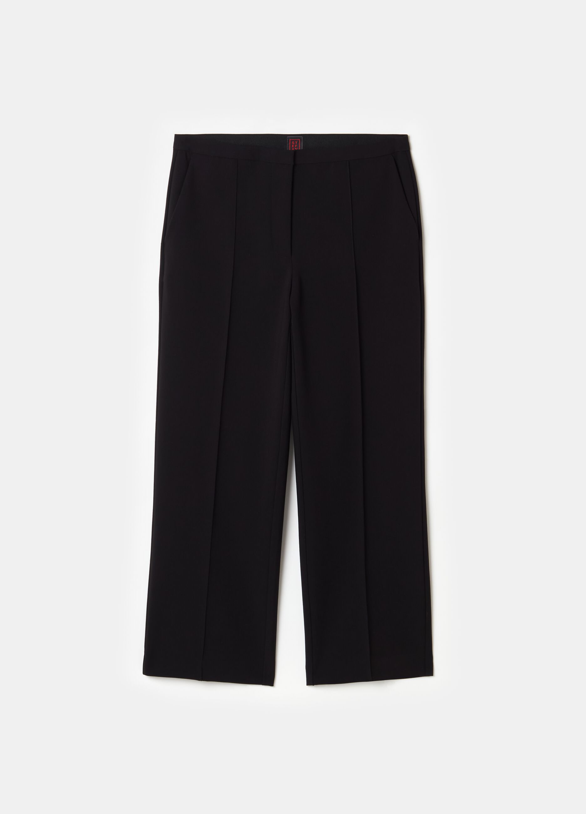 Stefanel Pantalone A Sigaretta Crop In Crêpe Doppia
