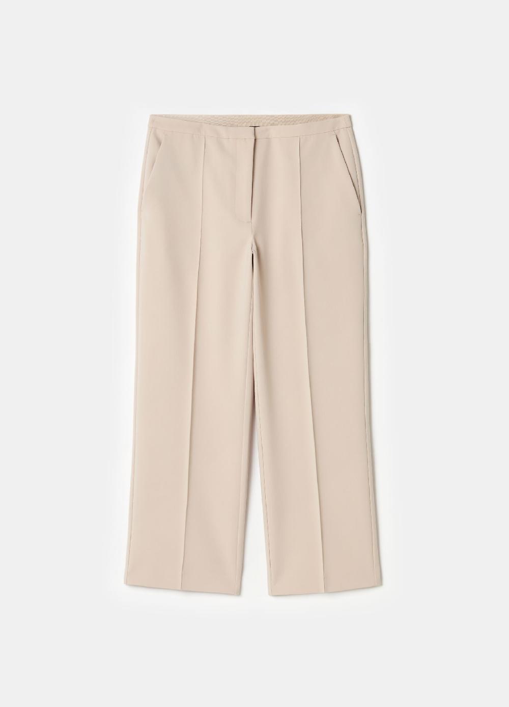 Stefanel Pantalone A Sigaretta Crop In Crêpe Doppia